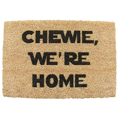 Imagen de FastCraft Felpudo de fibra coco 60 x 40 cm, diseño Star Wars con texto en inglés &quot;Chewie were home&quot;