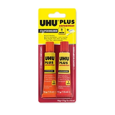 Imagen de UHU UH45705 35ml Goma (Multicolor, Cerámica, Concreto, Fibra De Vidrio, Metal, plástico, Porcelana, Caucho, Piedra, Madera, RoHS, REACH, 40 80 C, 35 ml, 2 pieza(s))