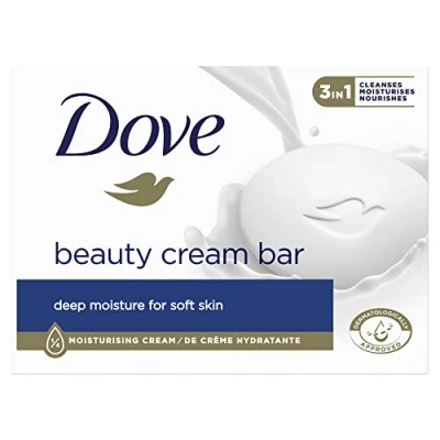 Imagen de Dove Jabón original en pastilla para cara, cuerpo y manos con 1/4 de crema hidratante, 90 g