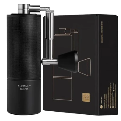 Imagen de TIMEMORE Chestnut C3S Pro Molinillo de café manual con ajuste preciso del grado molienda, acero inoxidable y mecanismo cónico, mango plegable, recipiente para granos 25 g, color negro