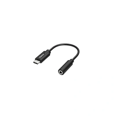 Imagen de Adaptador USB C a Jack Hama 00200318, De conector enchufe 3.5 mm, Negro