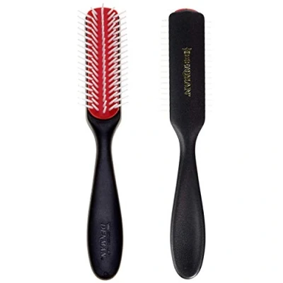 Imagen de Denman Curly Hair Brush D143 (Black) 5 Row Long Handle Styling For Detangling, Separating, Shaping and Defining Curls,Fringes &amp; Bangs Women Men