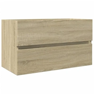 Imagen de vidaXL Armario para Lavabo Lavamanos Inodoro Aseo Muebles Mobiliario Almacenamiento Estante Robusto Estable Contrachapada Roble Sonoma 80x38,5x45 cm