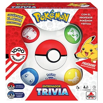 Imagen de Borras Pokémon Trivia. Juego de Mesa Interactivo con 1000 Preguntas, 2 Modos y 3 Niveles dificultad. Conviértete en Entrenador Pokémon, 1 a 4 Jugadores. Recomendado +7 años (19441)