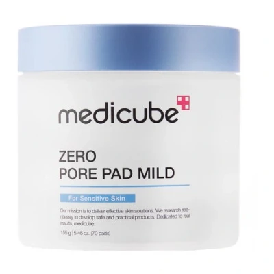 Imagen de Medicube Zero Pore Pads Mild 2.0 (70 almohadillas): almohadillas tónicas suaves y calmantes para exfoliar, minimizar los poros