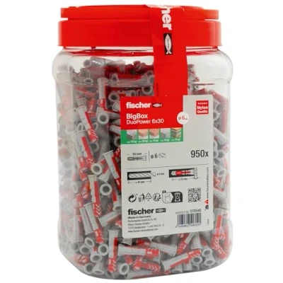Imagen de fischer 570548 DuoPower Big Pack/BigBox, Rojo, 6 x 30
