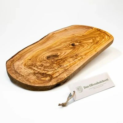 Imagen de Madera de Olivo Cortar, Tablas para Steaks con Ranura en Corte Natural 30cm