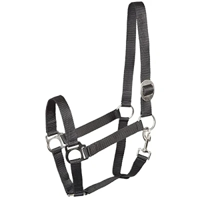 Imagen de PFIFF 101668 Halfter, Kunststoffhalfter Pferdehalfter Stallhalfter Weidehalfter, Schwarz, Pony