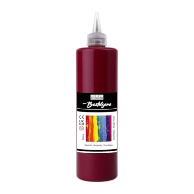 Imagen de pintura ACRÍLICA 500 ml altamente pigmentada. de artista opaca para madera, piedra, lienzo, papel, tela, cuero, metal, colada. todo uso (rojo vino)