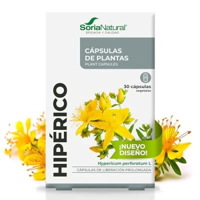 Imagen de Soria Natural Hipérico Cápsulas Ayuda a Hacer Frente al desánimo Mantener el Equilibrio Emocional Caja con 30 de 690 mg