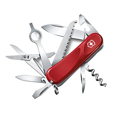 Imagen de Victorinox Evolution 23, Navaja suiza con 17 funciones, incluyendo agarre ergonómico, hoja, lima de uñas y lupa, color rojo