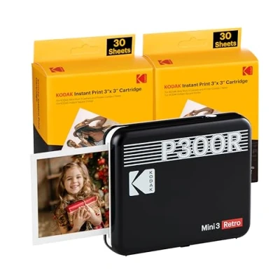 Imagen de KODAK Impresora Fotográfica Mini 3 Retro P300RB60 Negro