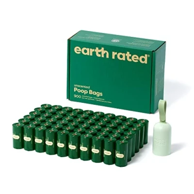 Imagen de Earth Rated Portabolsas para excremento de perro dispensador con gancho amarillo las bolsas usadas Se anexa a la correa del fácil acceso 1 y 900 sin aroma