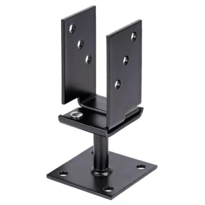 Imagen de Alberts 215552 Soporte para postes, ancho ajustable, tipo 375, color negro, recubierto de plástico, 1 Stück
