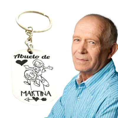 Imagen de masqueprecios Llavero Personalizado para Abuelos Regalo de los Nietos con sus Nombres y Dibujos