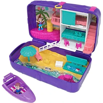 Imagen de Polly Pocket Mochila Vacaciones en la playa, muñecas con accesorios (Mattel FRY40)