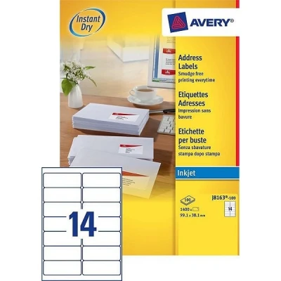 Imagen de Avery Dennison Addressing Labels Paquete de 1400 etiquetas dirección (99.1 x 38.1 mm), blanco
