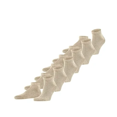 Imagen de FALKE Happy 6 Pack M SN algodón corte unicolor pares, Calcetines cortos Hombre, Beis (Sand Melange 4650), 47 50