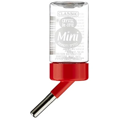 Imagen de Arquivet Bebedero Classic para roedores 75 ml Botella, disponesador de Agua Hamsters, cobayas, Conejos Sistema antigoteo Accesorios jaulas