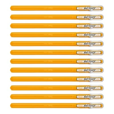 Imagen de Pentel Mattehop Juego de 12 bolígrafos gel (1,0 mm), color amarillo y naranja