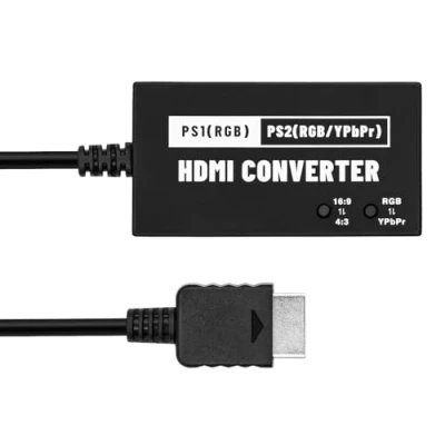 Imagen de Tolesum Convertidor para PS1/PS2 a HDMI, PS2 HDMI 720P, cable adaptador RGBS YPbPr, pantalla 4:3/16:9 conmutación
