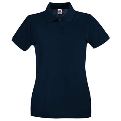 Imagen de Fruit of the Loom Polo de Manga Corta Premium Entallado para Mujer (Pequeña (S)) (Azul Oscuro)