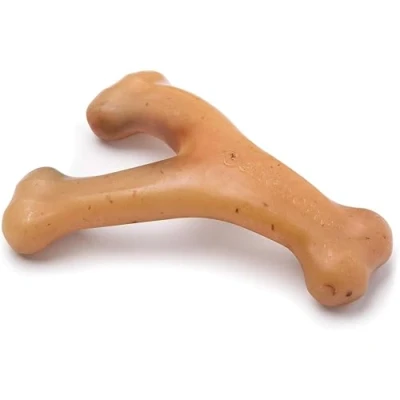 Imagen de Wishbone de Benebone, un juguete para morder, con auténtico pollo mini, resistente e indicado perros masticadores agresivos, fabricado en EE. UU.