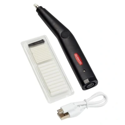 Imagen de Derwent 2305810 Goma de Borrar Recargable Mediante USB, Incluye Cable Carga + 20 Recambios Goma, Ideal para con Gran Precisión, Calidad Profesional, Ambidiestro, No Abrasivo