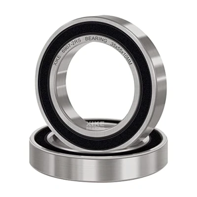 Imagen de XiKe 2 unid. 6907 2RS Rodamiento de bolas 35x55x10mm Doble junta goma｜Acero cromado｜Pre lubricado, 6907RS Rodamientos rígidos sellados.