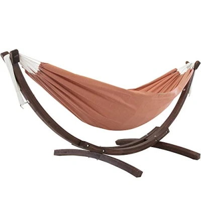 Imagen de Vivere C8SPSN CO Hamaca Doble Sunbrella con Soporte de Arco Pino Macizo, Coral