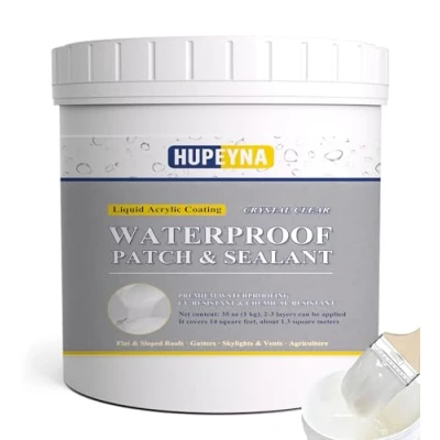 Imagen de Impermeabilizante Transparente, Hupeyna Hidrofugante Invisible, Adhesivo Transparente Reparador de Fugas Impermeable, Revestimiento Impermeable a Base Agua para Interiores y Exteriores