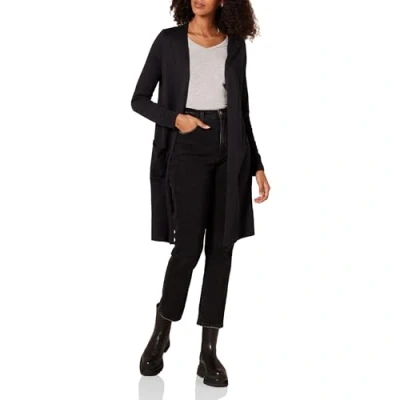Imagen de Amazon Essentials Jersey Cárdigan Largo y Ligero (Disponible en Tallas Grandes) Mujer, Negro, L
