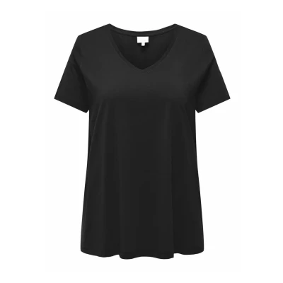 Imagen de ONLY CARMAKOMA Carbonnie Life S/S V A Shape tee Noos Camiseta, Negro, 48/50 para Mujer