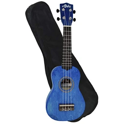 Imagen de Aloha ukelele soprano para niños y principiantes modelo UK250 BL cuerpo de madera, puente diapason sustituto palisandro Rockmusic
