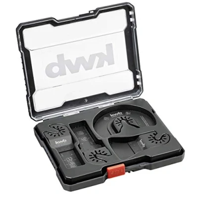 Imagen de kwb Juego de 4 accesorios multiherramientas 28 mm, hoja sierra bimetálica 22 mm diámetro, HCS 87 incluye raspador duro, 52 ancho