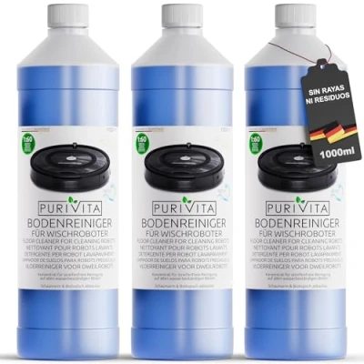 Imagen de PURIVITA Detergente para robot Aspirador 3000 ml limpiador suelo limpieza sin rayas y sostenible Adecuado todos los robots aspiradores fregasuelos