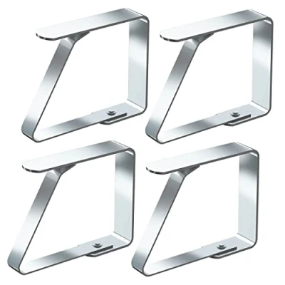 Imagen de Blooven 4 Piezas Pinzas Sujeta Manteles, Clips de Acero Inoxidable Mantel Pinza para Cubierta, Mesas 3 5 cm Grosor (7 x Piezas)