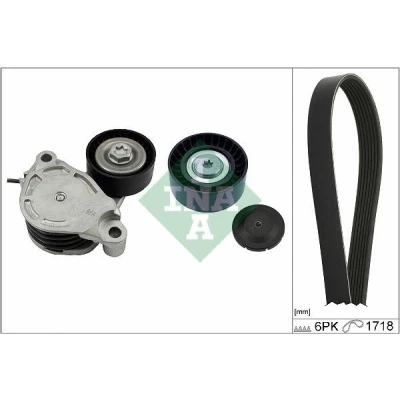 Imagen de INA 529 0516 10 Juego de correas trapeciales poli V Revisar/sustituir poleas libres del alternador MINI: Hatchback, Clubman, BMW: X1, 2 Gran Tourer