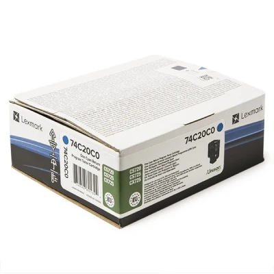 Imagen de CS725dte Lexmark 74C20C0 toner cian