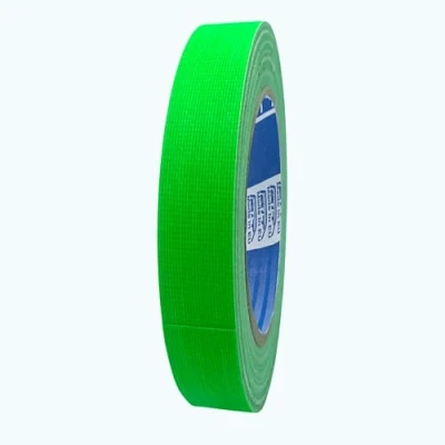 Imagen de ACIT cinta americana fluorescente, 25 m x 19 mm, súper resistente (también al sol, calor y agua), adhesiva de tela reforzada, fluorescente (verde neón)