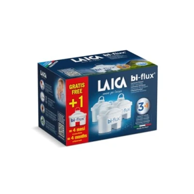 Imagen de Laica, Pack de 4 filtros bi flux (3+1) cartucho filtrante para el tratamiento agua (suministro meses)