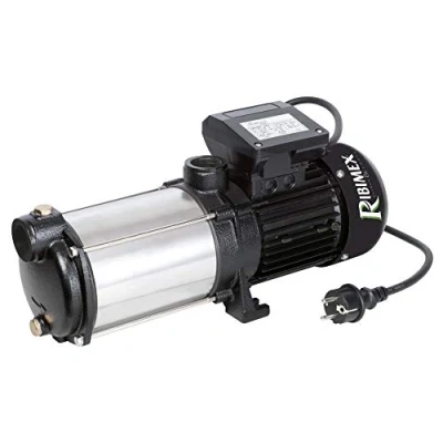 Imagen de Ribimex PRMCA5PRO Bomba de superficie Pro, 5 turbinas, 1450 W, negro/plata, 19 x 14 44 cm