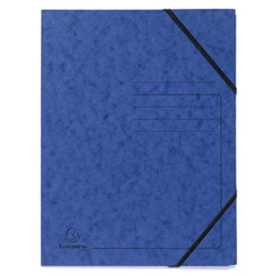 Imagen de Exacompta Ref. 555406E Cartón de 25 camisas elásticas sin solapa impresas, fundas tarjeta brillante 355 g/m², dimensiones 24 x 32 cm para documentos en formato A4, color blanco