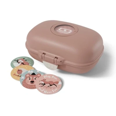 Imagen de monbento Caja Merienda Niños Gram Rosa Moka Fiambrera sin BPA ideal para la Escuela, Picnics, Vacaciones Snack Box Personalizable y Resistente