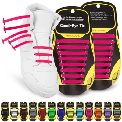 Imagen de SULPO Cordones de Silicona Elásticos Sin Necesidad Atar Planos para Adultos y Ni?os