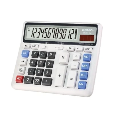 Imagen de OSALO calculadora de Mesa con Pantalla LCD Extra Grande botón Grande, electrónica 12 dígitos (OS 2135 Pro)
