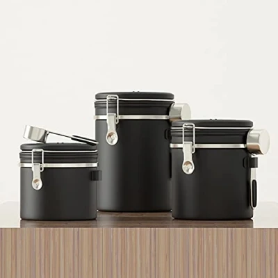 Imagen de Tarro Café hermetico con Cuchara Cafe Acero Inoxidable Bote para Grano o molido 3PCS
