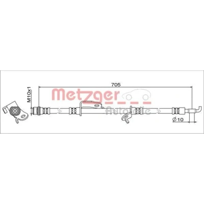 Imagen de METZGER 4111012 Latiguillos de Freno Eje delantero, derecha 705 TOYOTA: RAV4 IV SUV