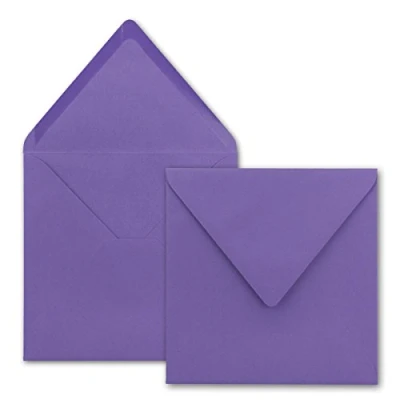 Imagen de Sobres/púrpura de lila Muy Estable, 110 g/m², 158 x mm, Adhesión en húmedo, Solapa puntiaguda // la serie FarbenFroh Neuser, color morado, Nassklebung, 50 Umschläge