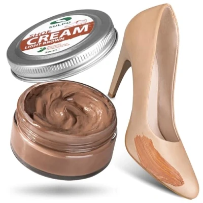 Imagen de SULPO Crema para zapatos negro el Cuidado de cuero Bálsamo liso a base agua Refrescar color la piel auténtica y sintética 50